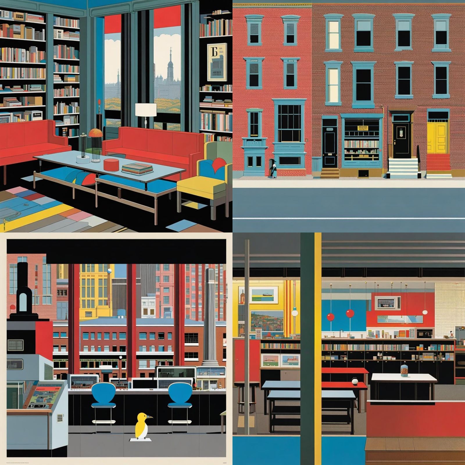 Architectural Comic Panel in Graphic Novel Style