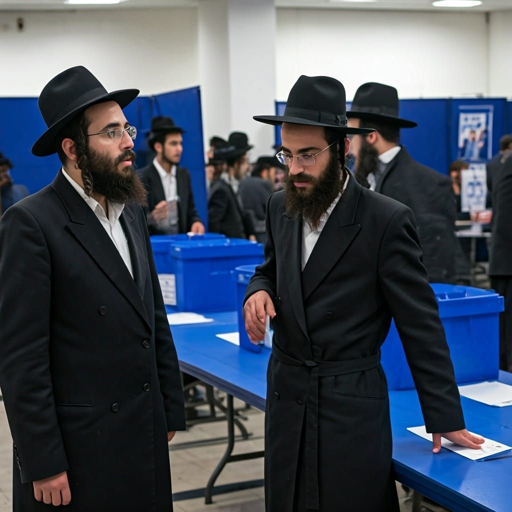 Israeli Election Scene in Orthodox Jewish Neighborhood