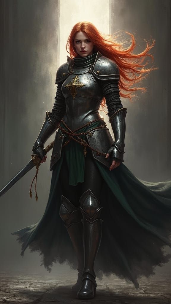 Heroic Templar Knight in Digital Fantasy Art