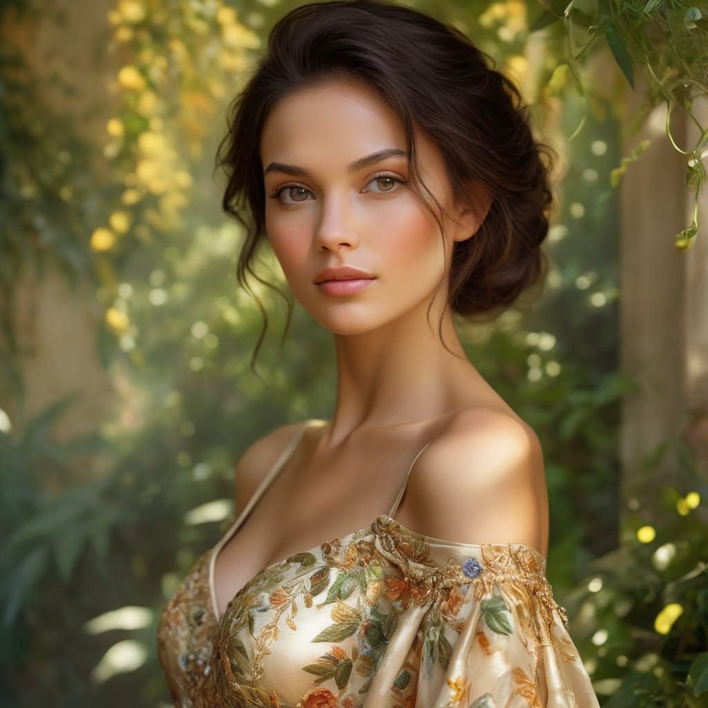 Elegant Woman in Golden Light