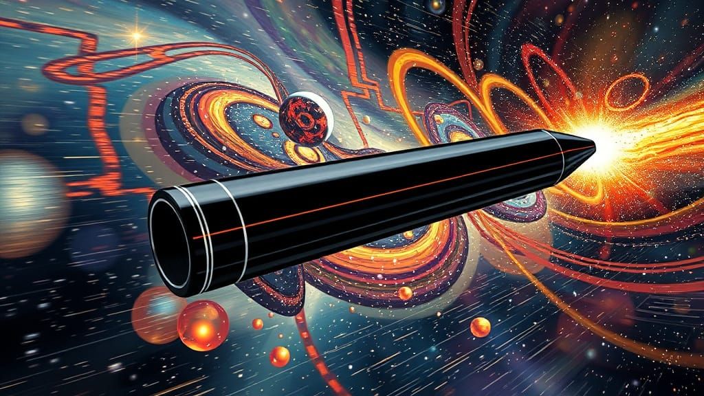 Starship Races Through Interstellar Maelstrom, Klimt-Inspire...