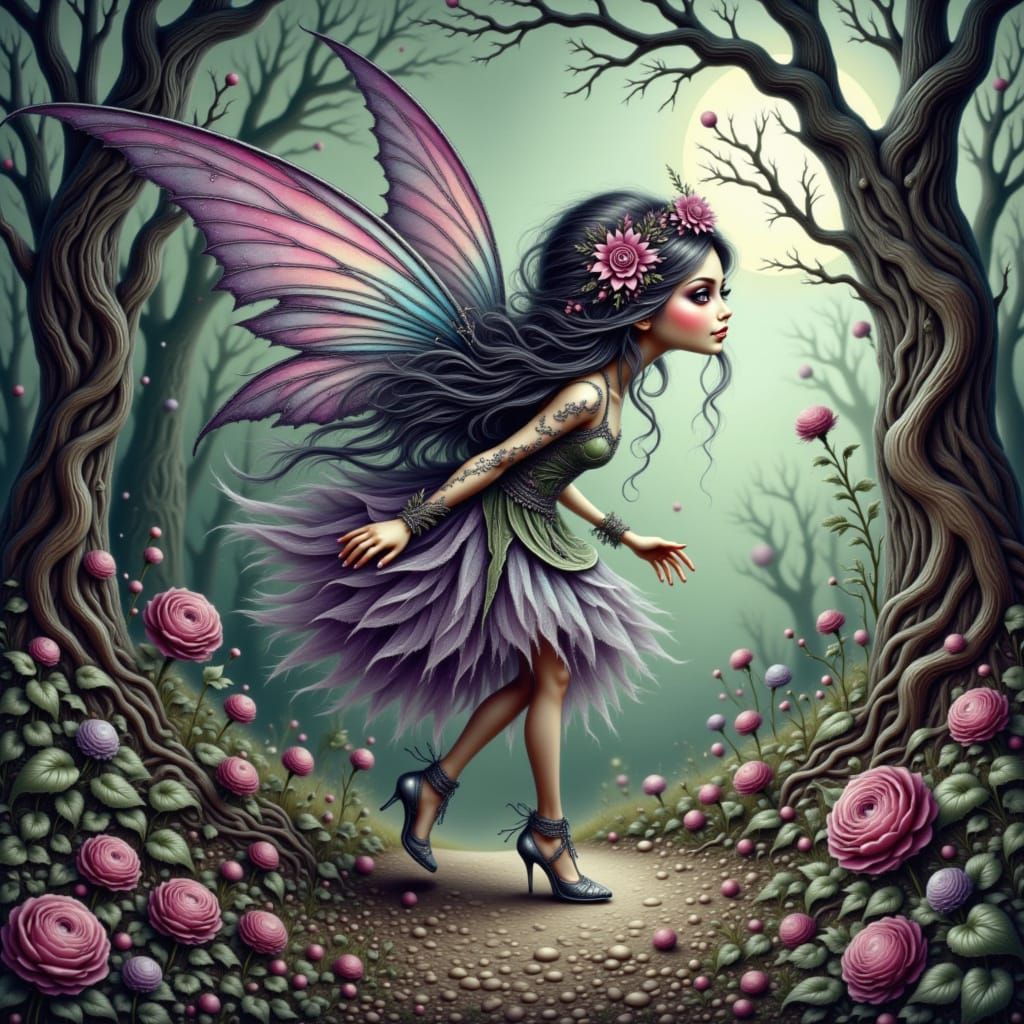 Whimsical Wisp Creature in a Dreamlike Scene