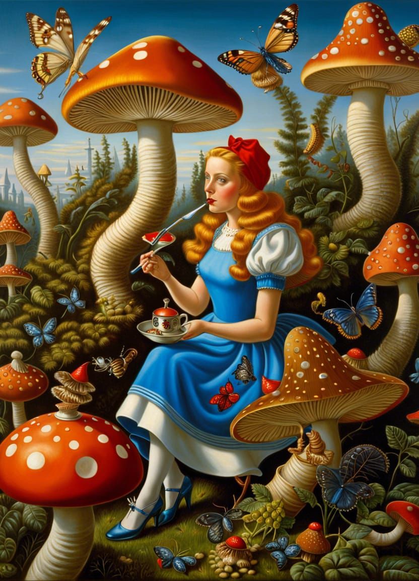 Surreal Alice in Wonderland Smoking