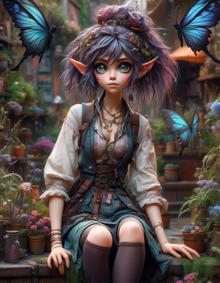 Pixie Scientist in Alchemical Garden