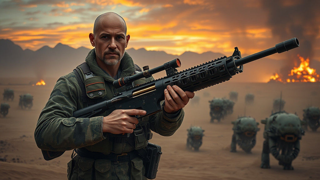 Steampunk Warrior in Desert Storm with War-Tigers