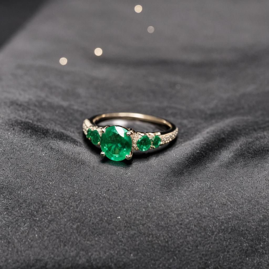 Emerald Ring on Velvet, Professional Photography