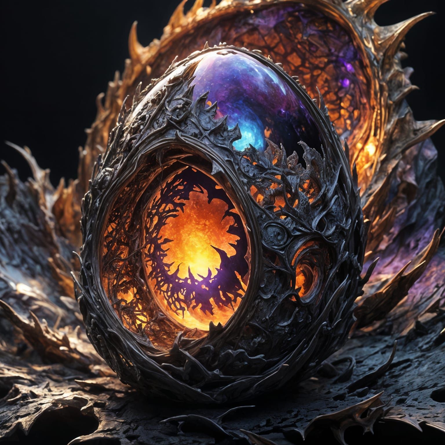 Surreal Dragon Egg in Epic Cinematic Style