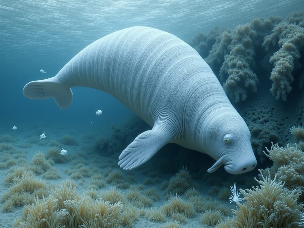 Surreal Dugong Surfaces in Ethereal Waters