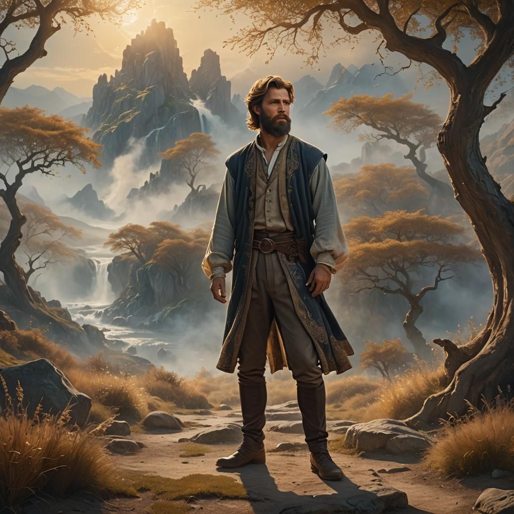 Fantasy Portrait in Golden Light, Old Masters Style