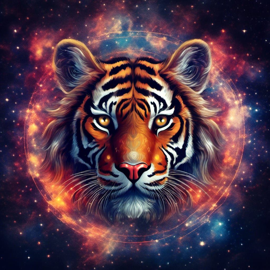 Celestial Tiger: Digital Art of Chinese Zodiac