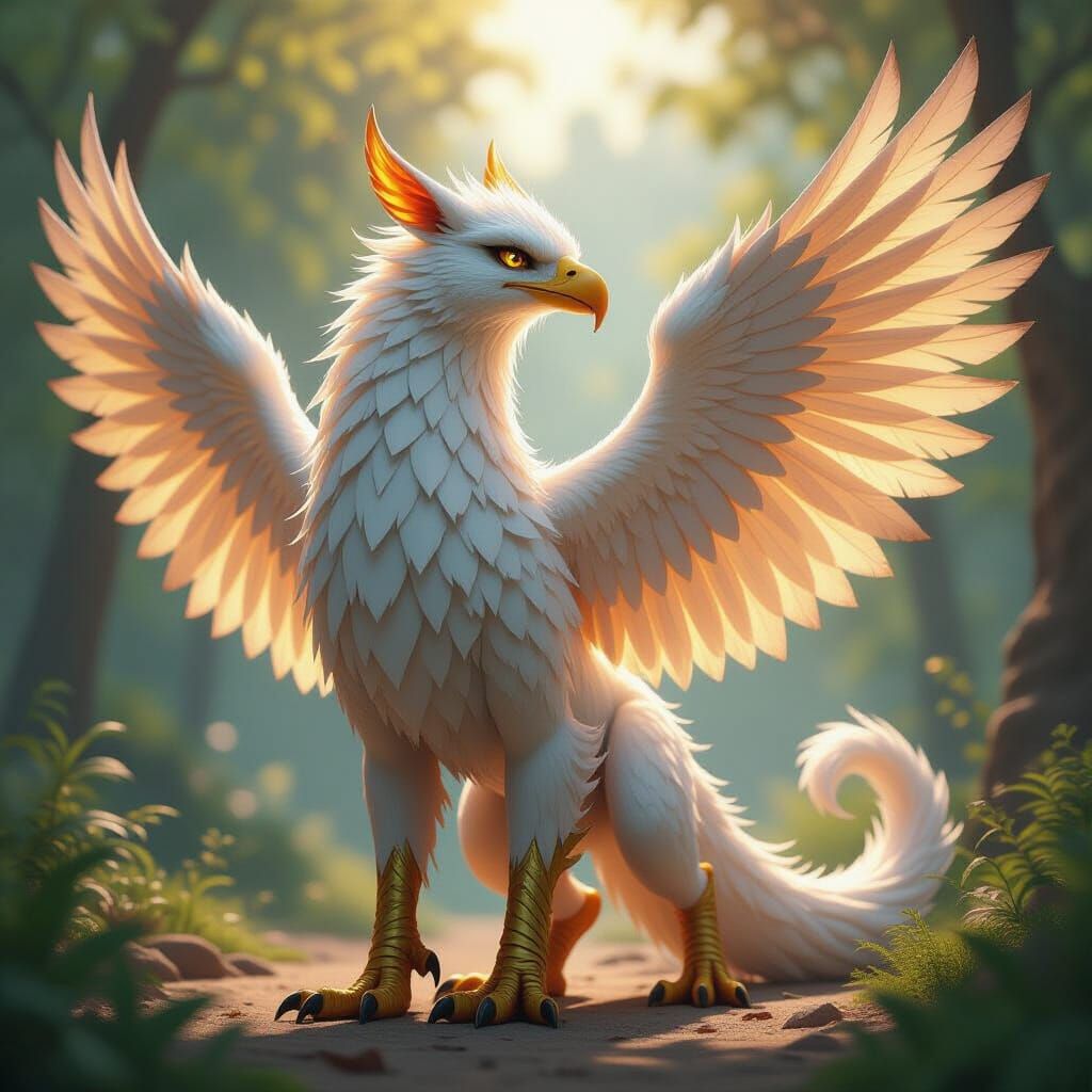 Gryphon in Arcane Art Style, Detailed Matte Painting