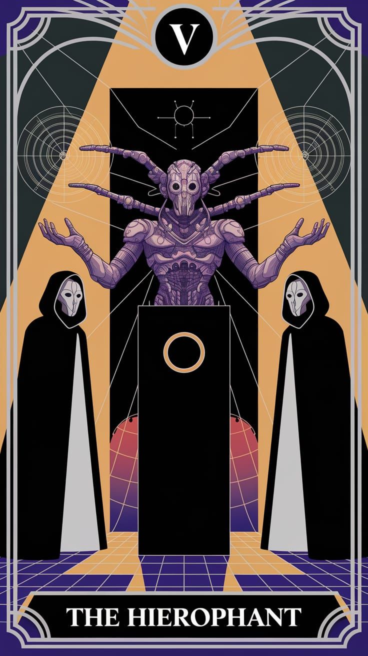 Tarot Card Featuring Ancient Biomechanical Creature