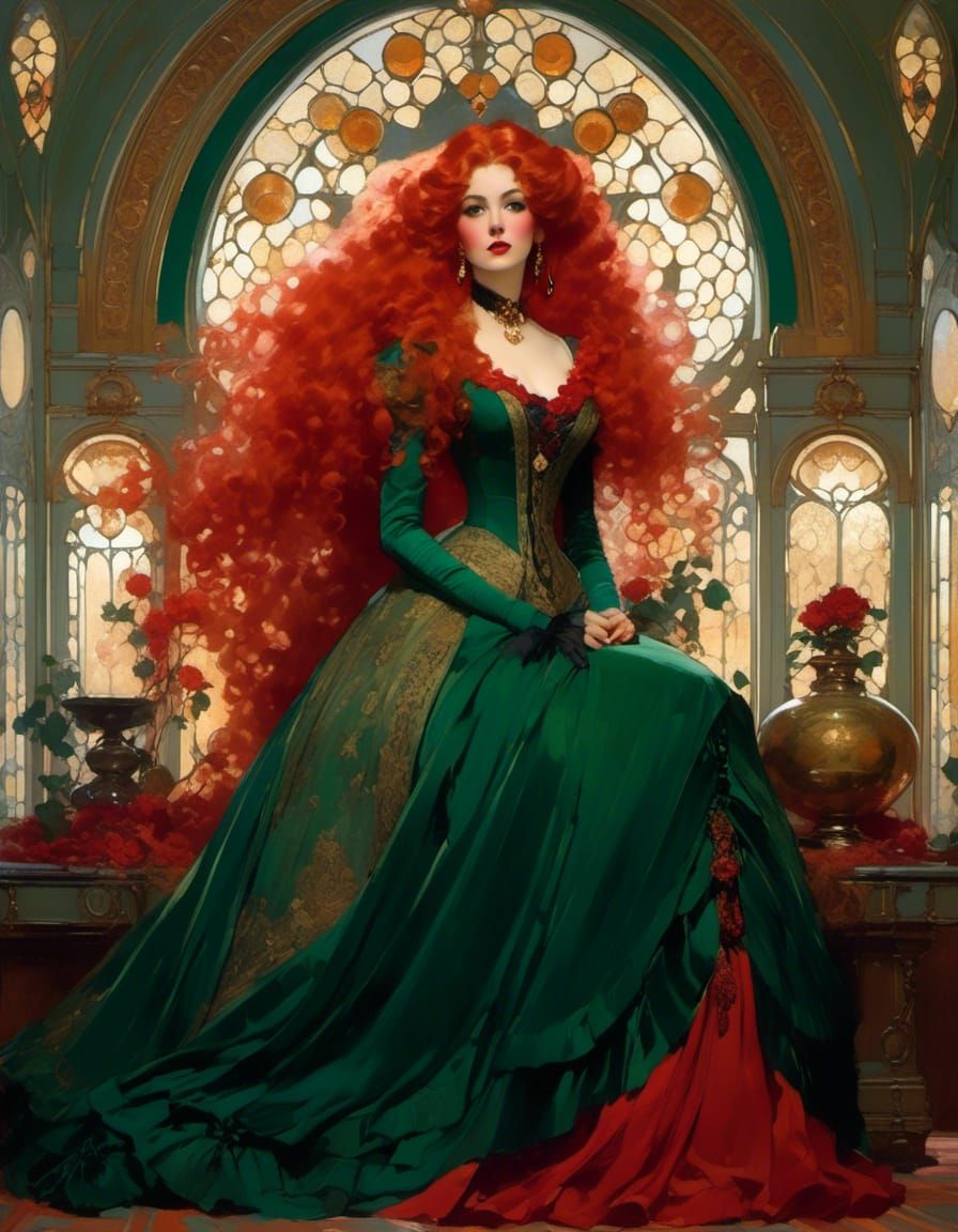 Victorian Vampire in Edward Cucuel Style