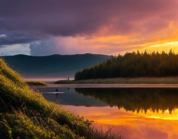 Old Fisherman at Sunset: Tachisme Brushwork