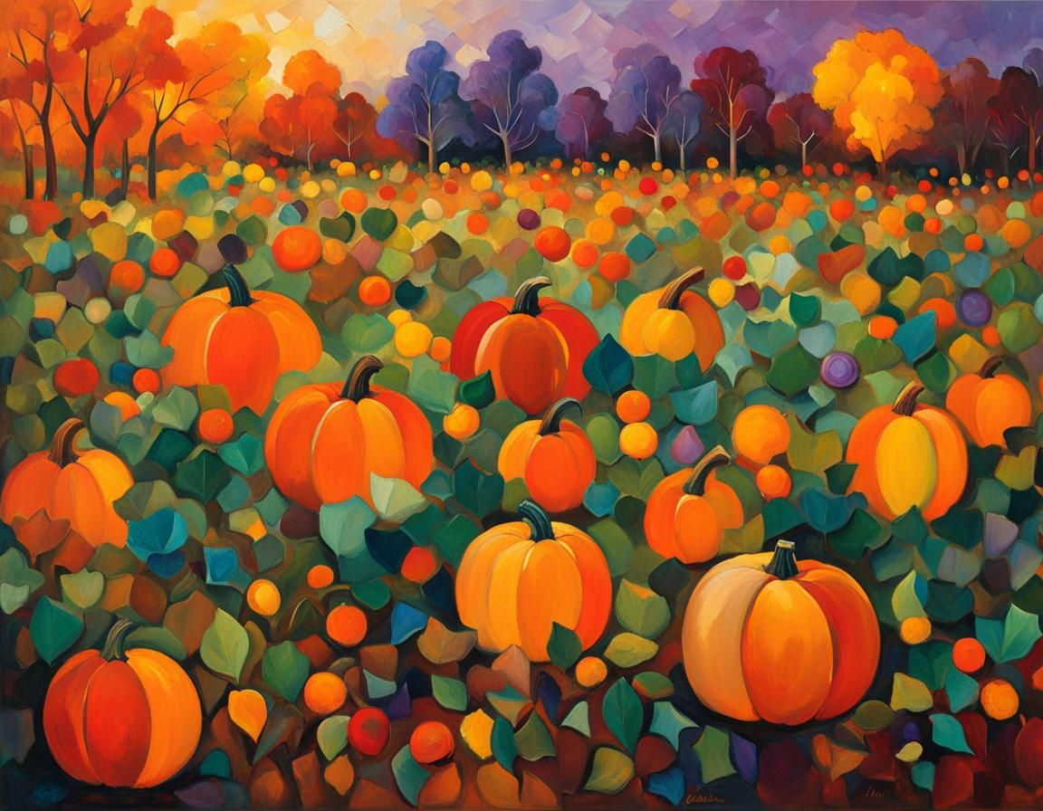 Enchanted Autumn Klee in Expressionist Oil Painting