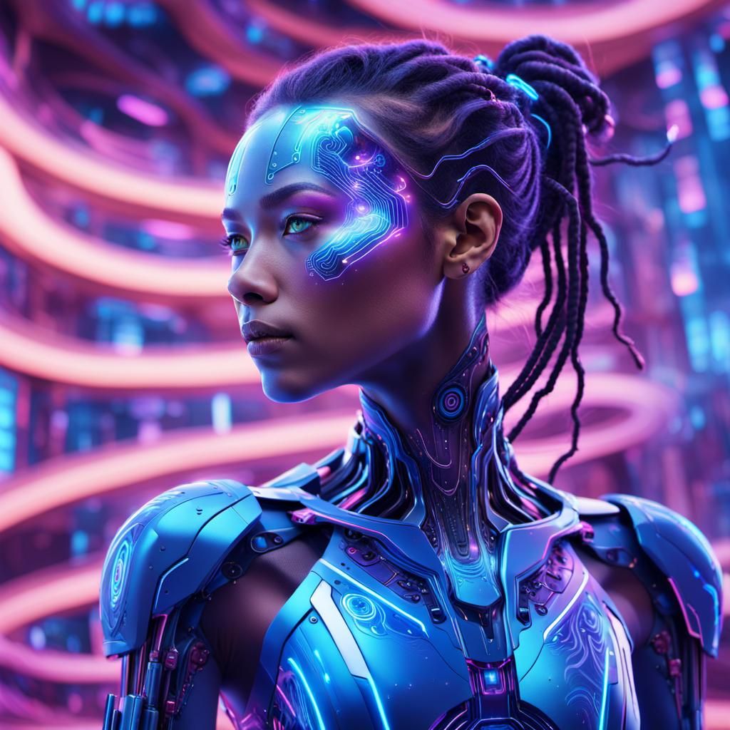 Female Cyborg in Cosmic Photonic Landscape