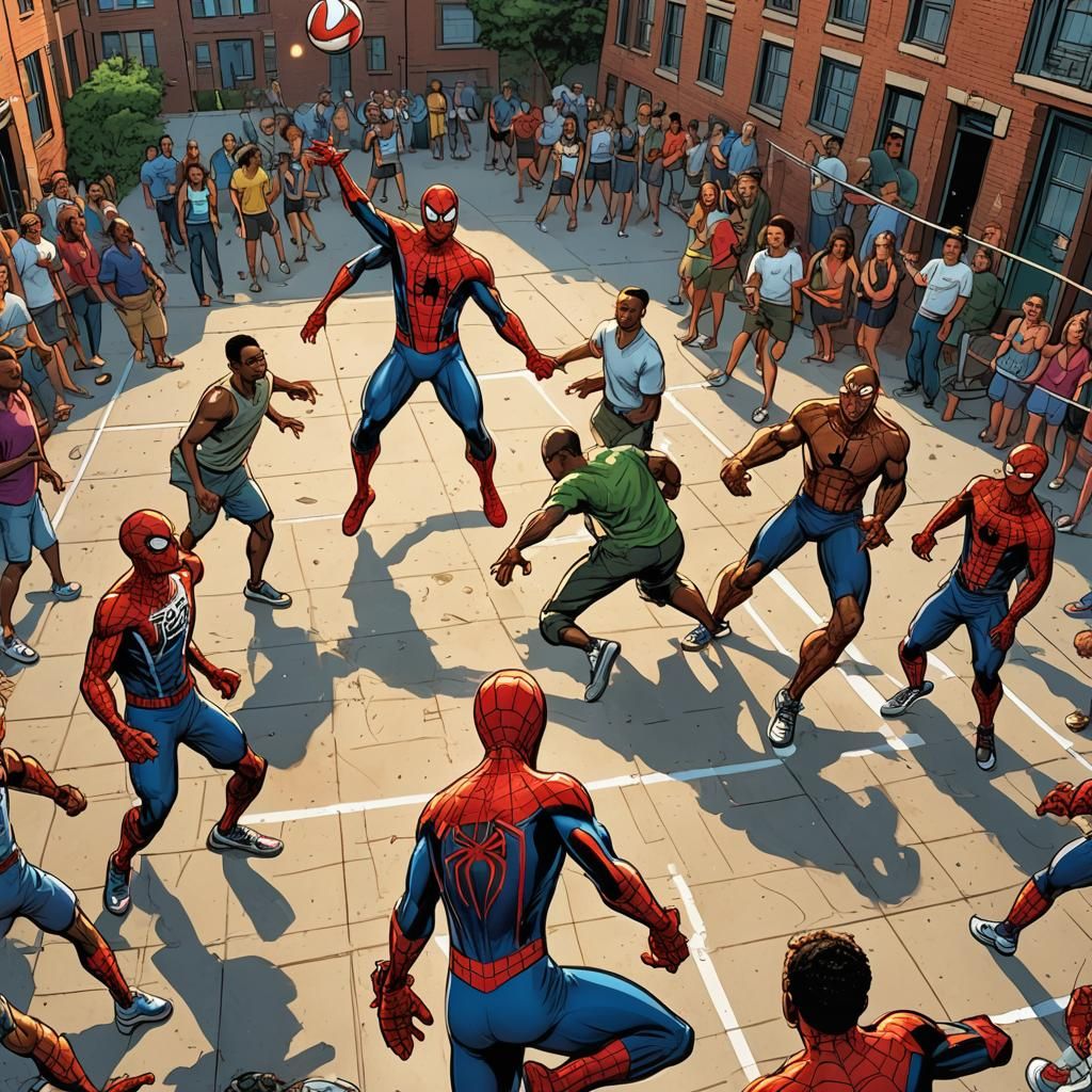 Spider-Man Plays Volleyball: Comic Book Style