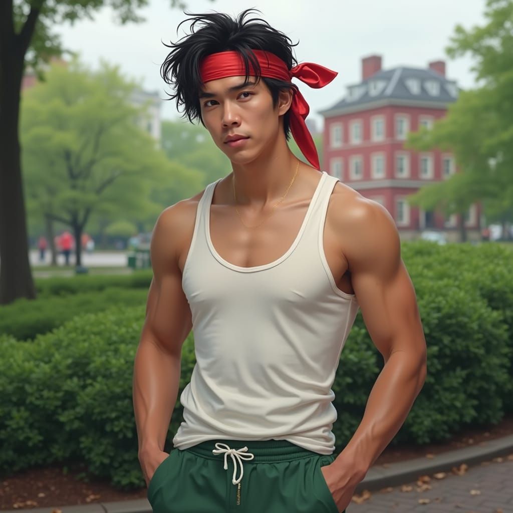 Hyper-Realistic Portrait of a Young Man at Boston Common