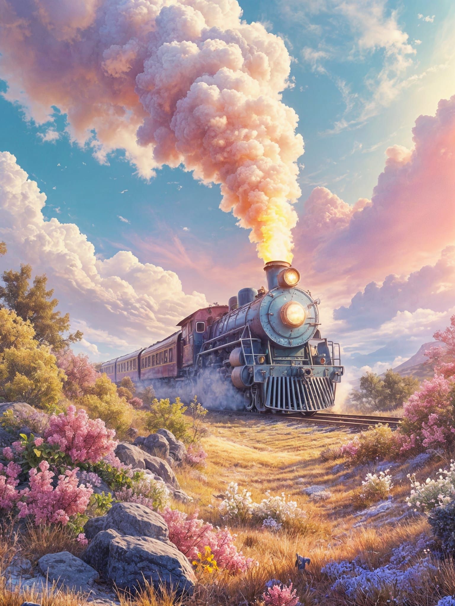 Candy Luminous Sky with Locomotive Violets