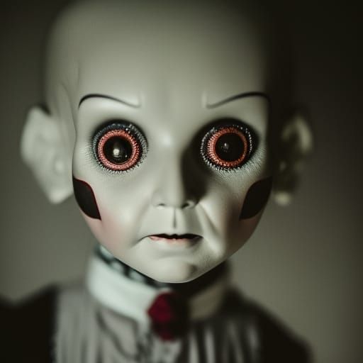 Spooky Ventriloquist Doll Portrait in Atget Style