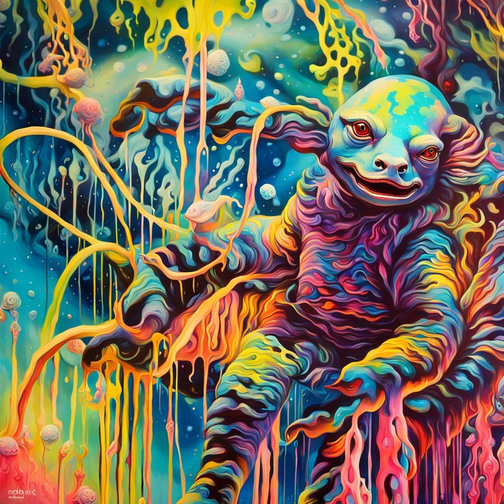 Axolotl in Surreal Underwater Street Art