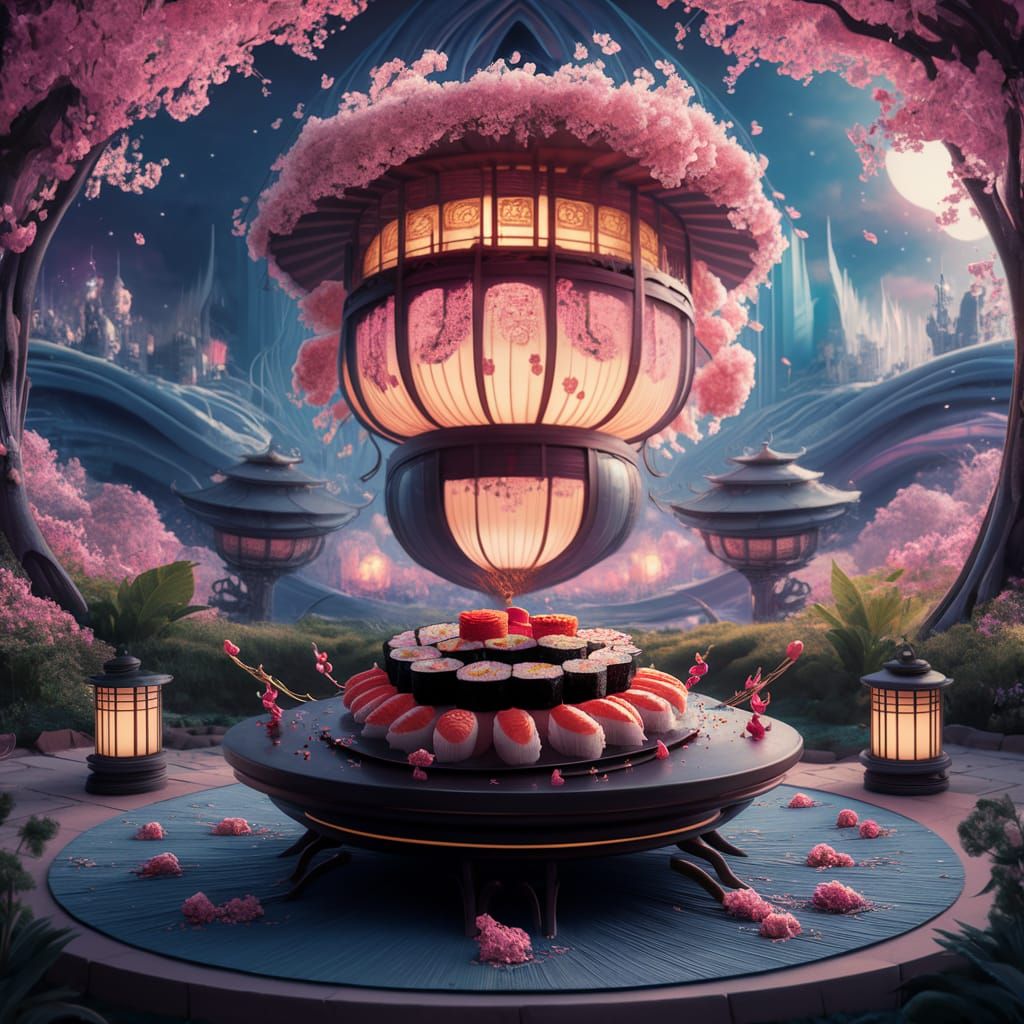 Fantasy Japanese Birthday Celebration Matte Painting