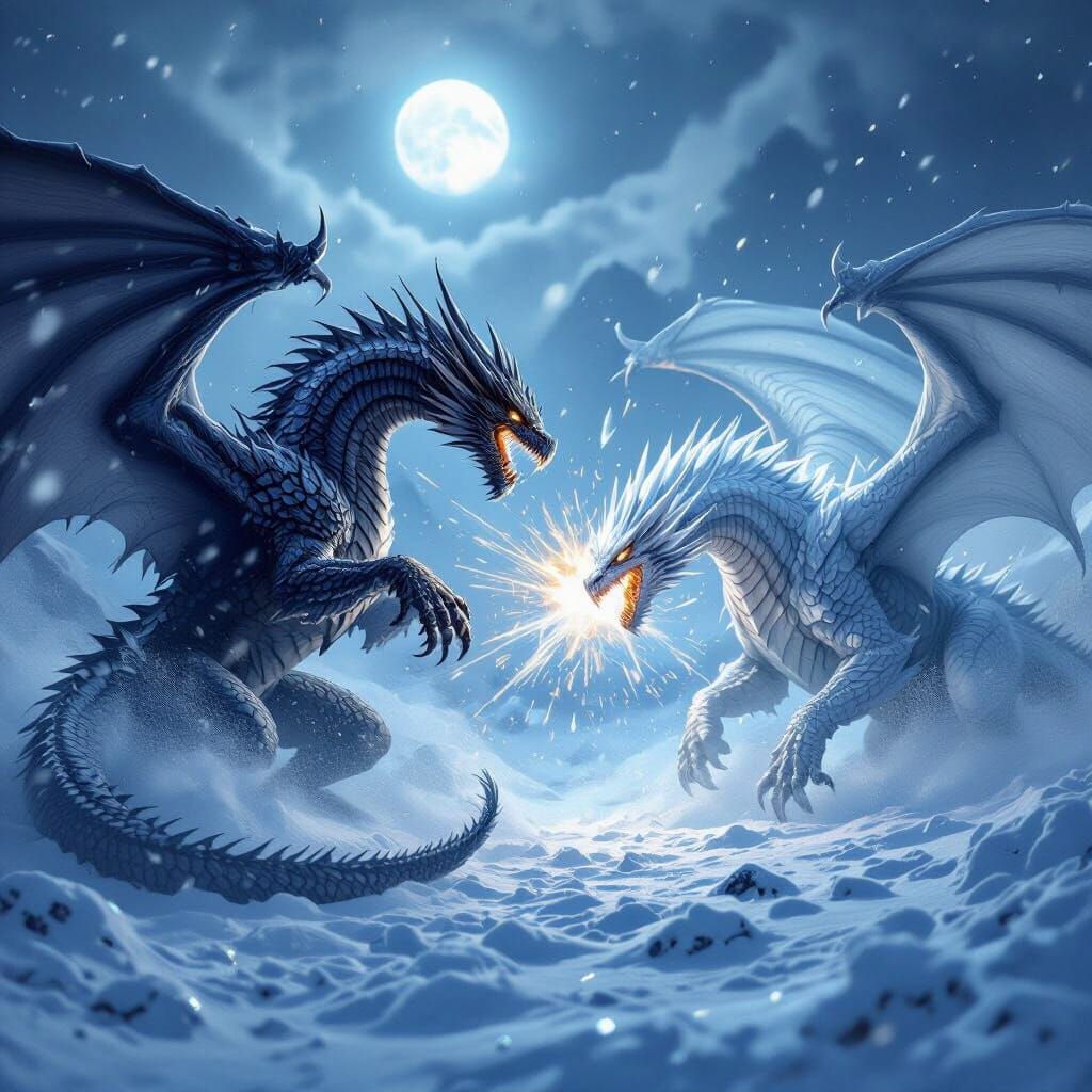 Night and Ice Dragons Battle in Cinematic Blizzard