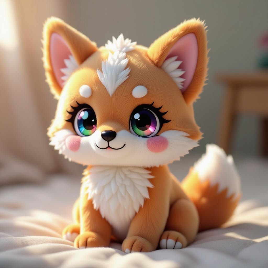 Cute Chibi Hellhound Plushie in Gemstone Colors