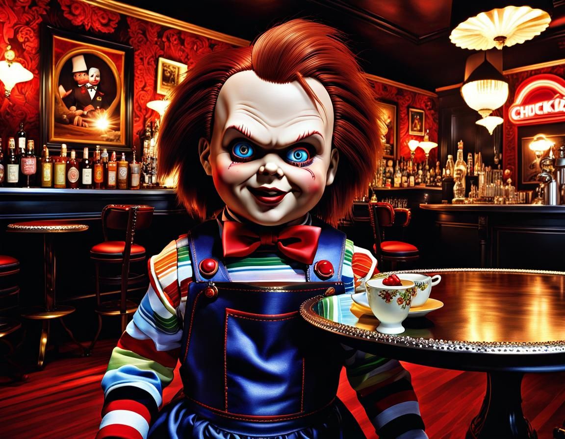 Chucky the Doll as Waiter in Surreal Lounge