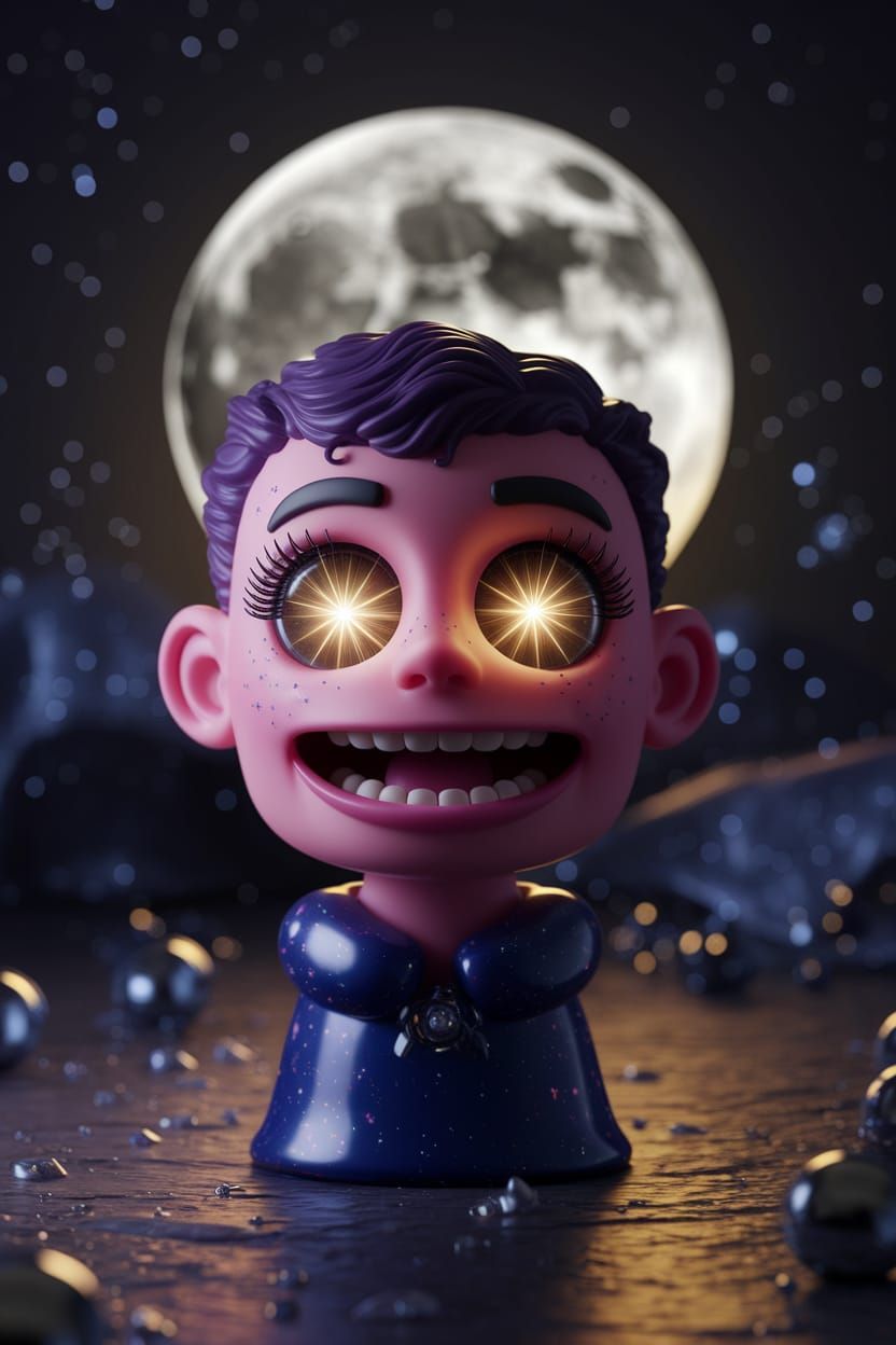 Gum Puppets Backlit by the Moon