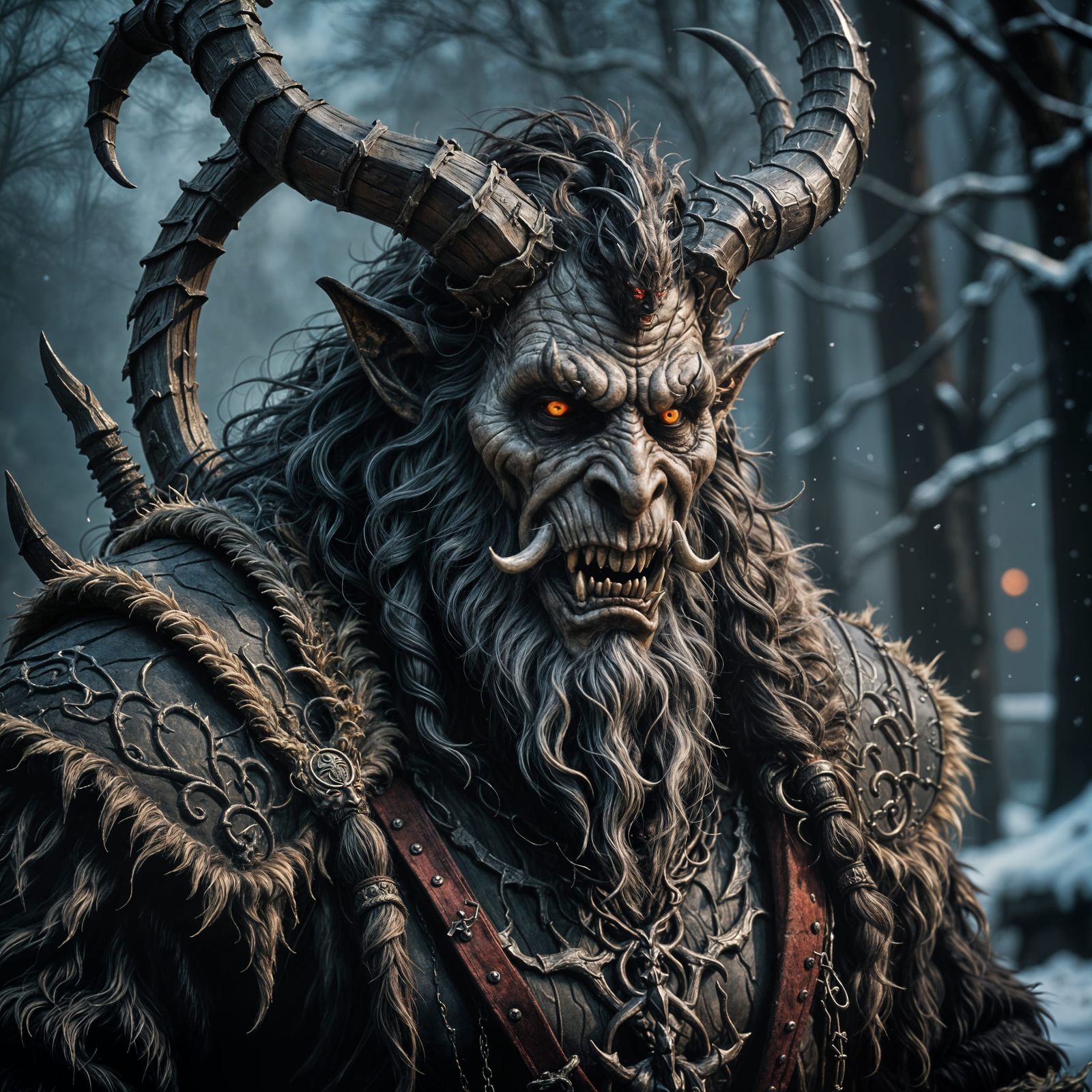 Mysterious Horned Figure from Ancient Folklore