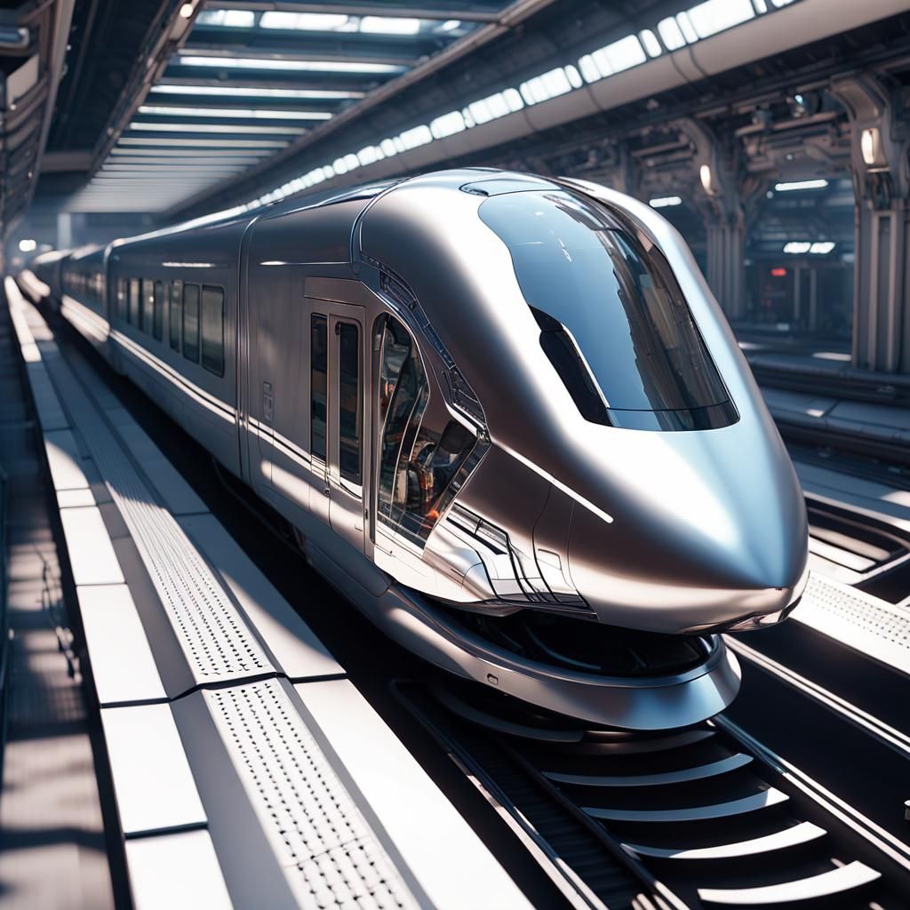 Futuristic High-Speed Train in Hypermodern Style