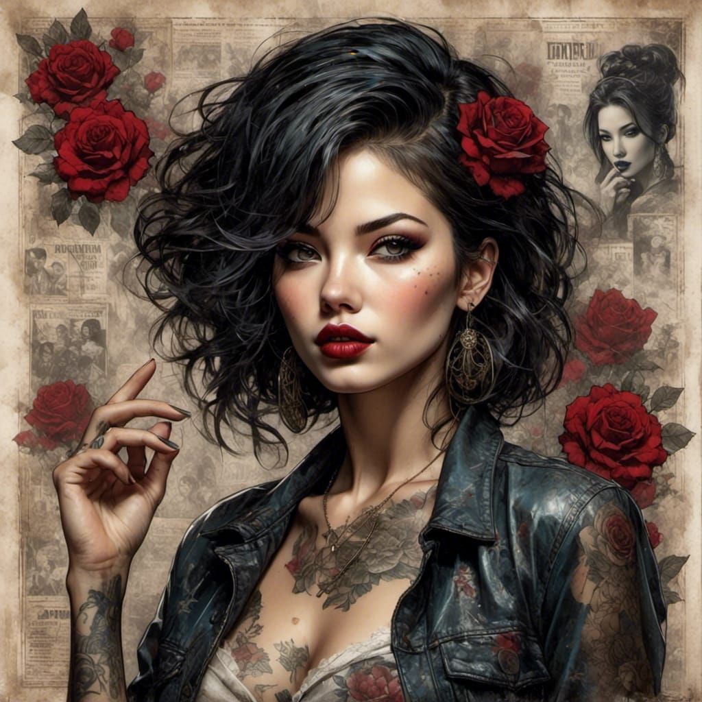 Beautiful Woman Waving Goodbye in Pinup Style