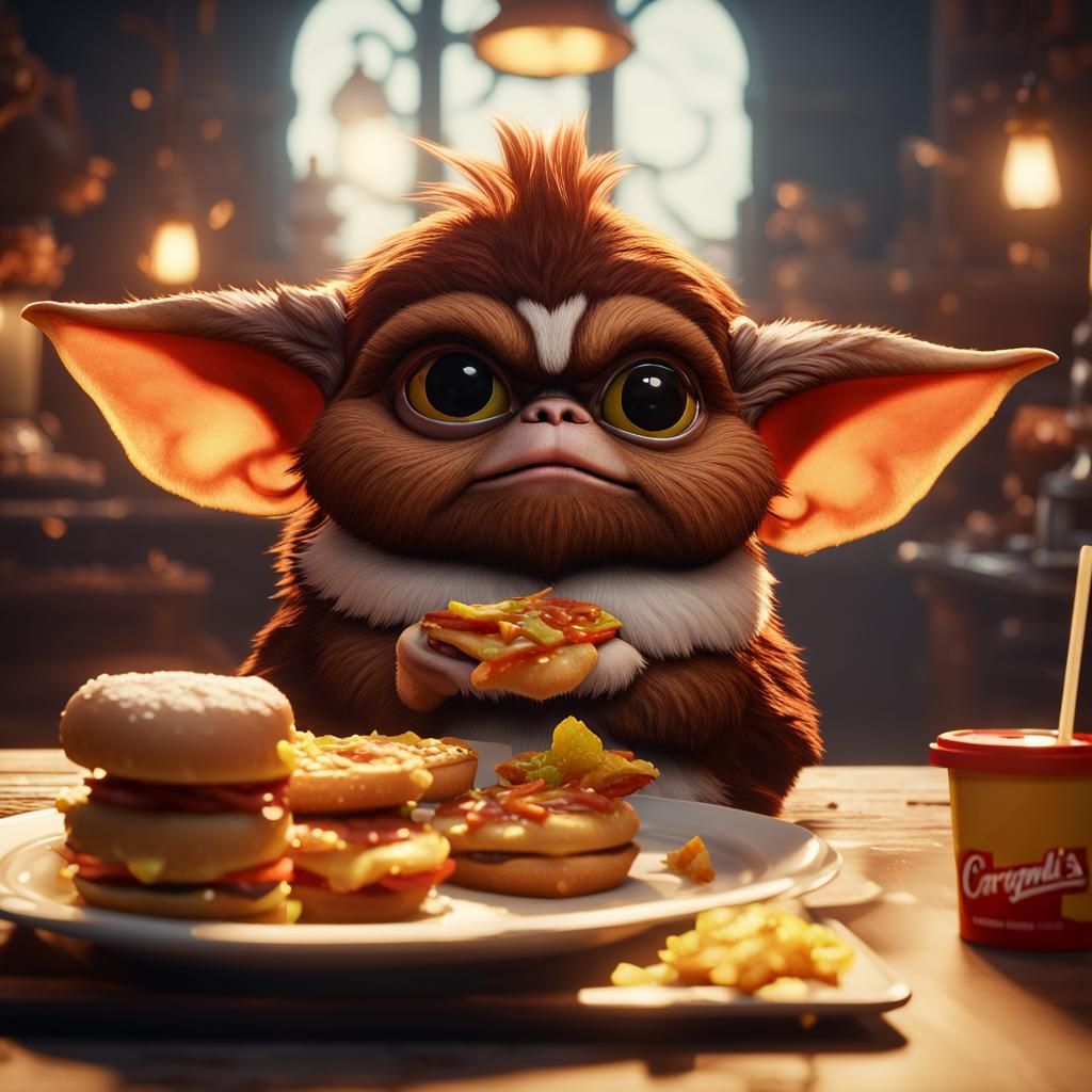 Gizmo from Gremlins Eats at Wendy's