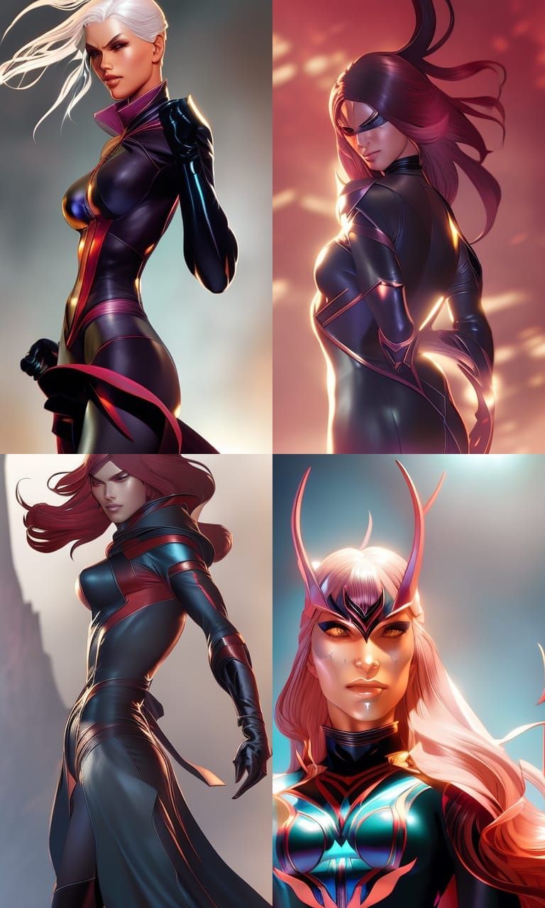 Black Cat Portrait in Art Nouveau Style