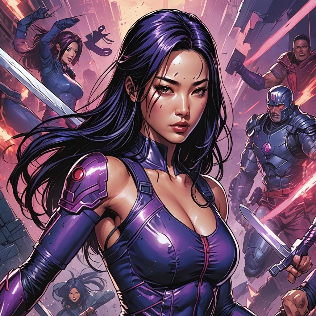 Jeon Jong Seo as Psylocke in Comic Book Art