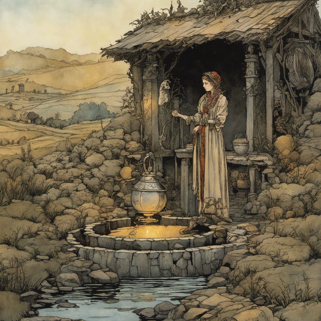 Woman at the Well: Illustrative Fantasy Art