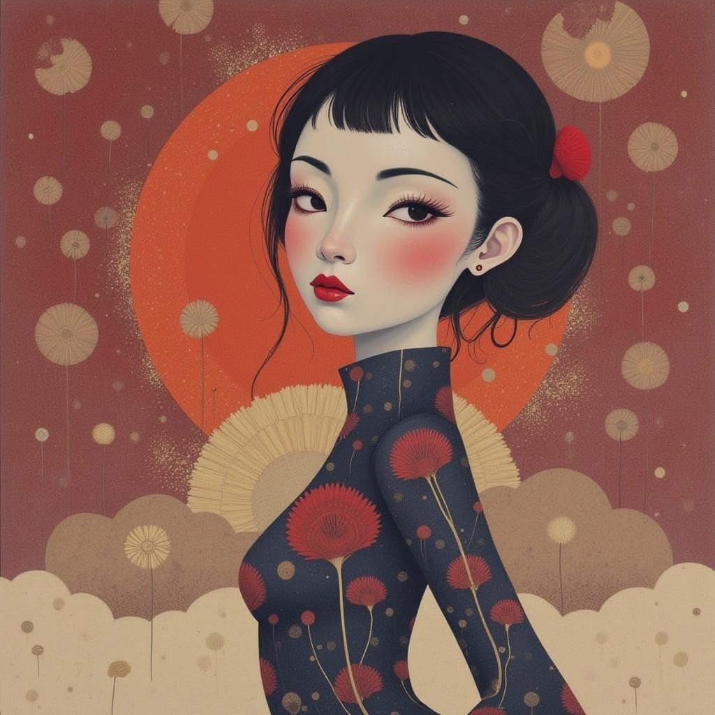 <lora:SCREAMING DOTS:1.0> <lora:Earth and rose:1.0> <lora:CICADA SONG:1.0>