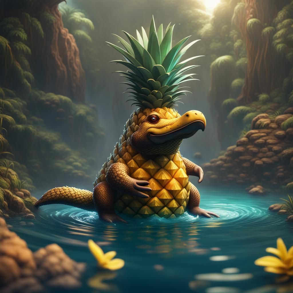 Fantastical Pineapple Platypus Concept Art
