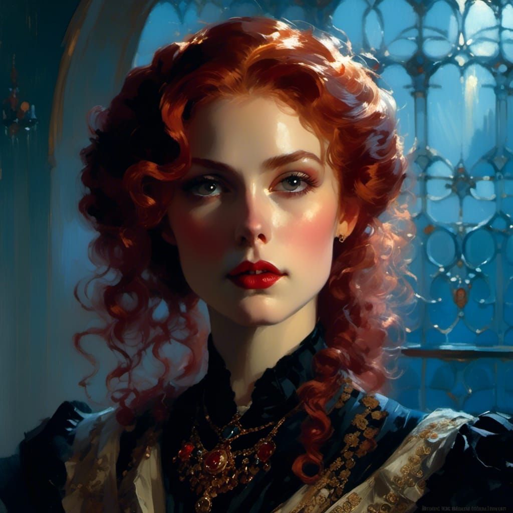 Victorian Vampire in Edward Cucuel Style