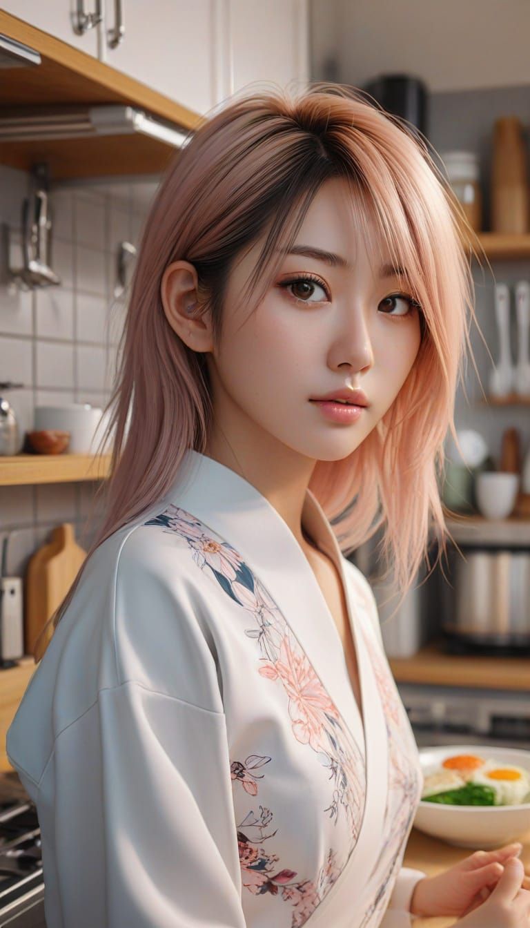 Vibrant Anime-Inspired Kitchen Scene