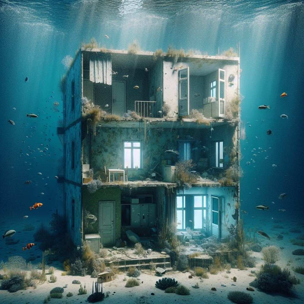 Mystical Underwater Apartment Visualization