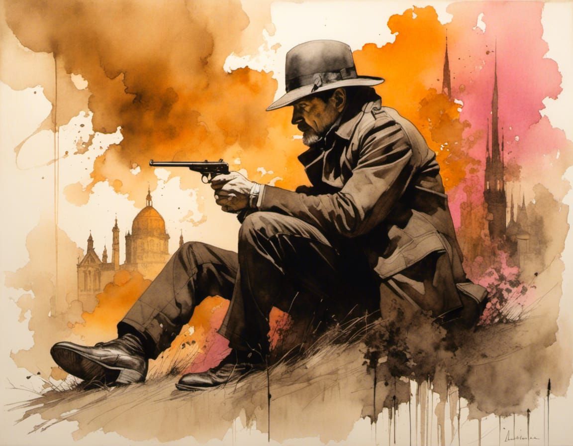 Fahrenheit 451 Inspired Art in Sepia Tones