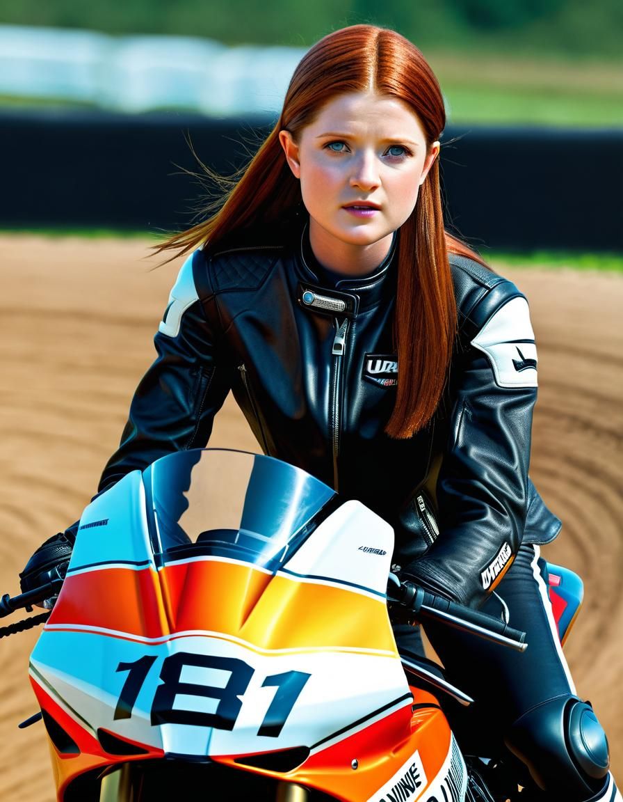 Ginny Weasley as Bike Racer in 8K
