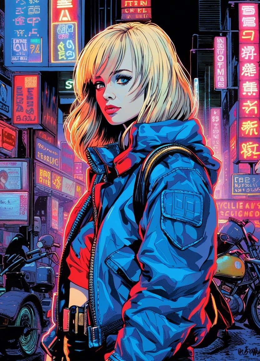 Cyberpunk Scavenger Portrait in Anime Style