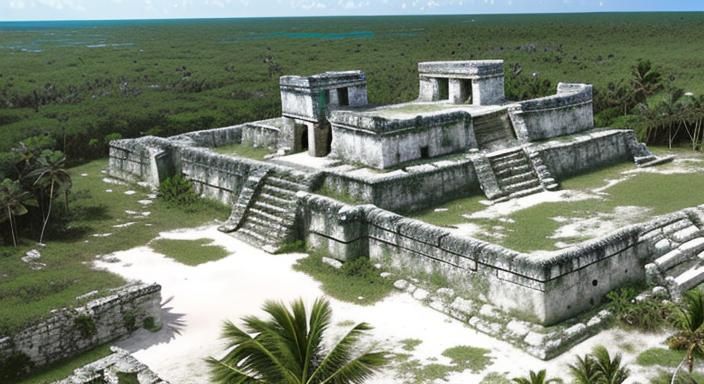 Tulum Mayan Castle Ruins in Mexico