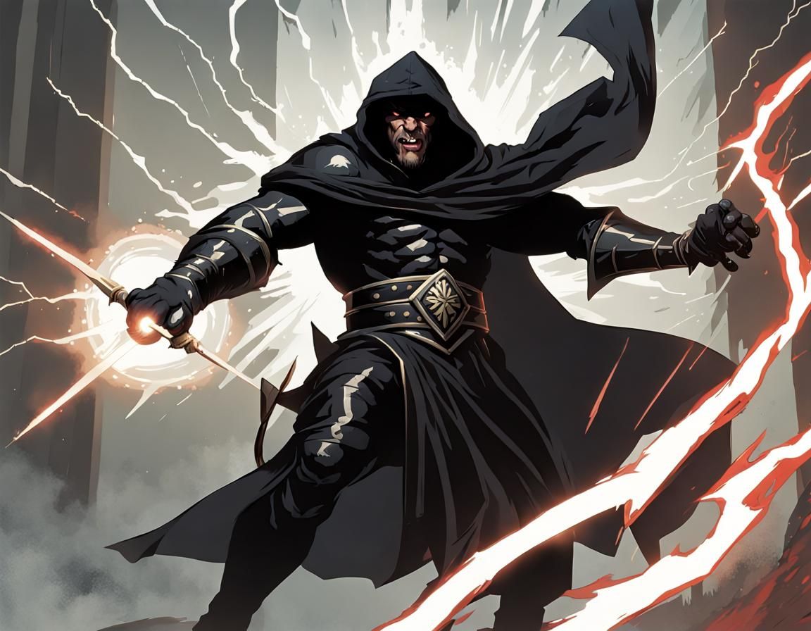 Goliath Rogue Attacks with Lightning: Digital Art