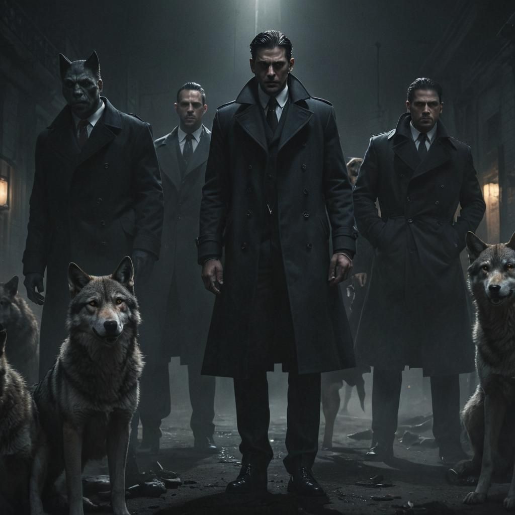 Mafia and Wolves in Dark Fantasy Digital Art