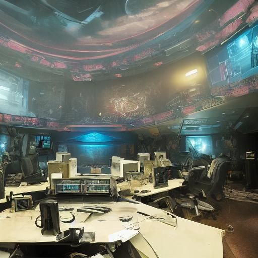 Futuristic Newsroom and Mission Control in 3D