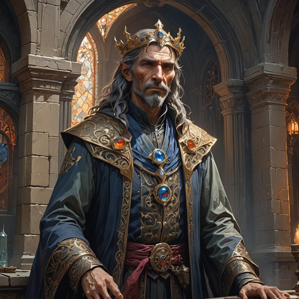 Necromancer Portrait in Hyperdetailed Artstation Style